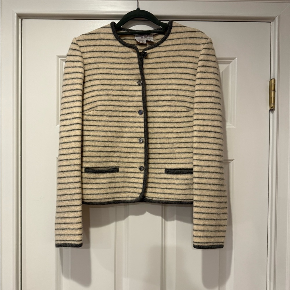 Vintage 100% Wool Chic Sweater Jacket. Size S